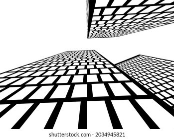 abstract architecture building 3d drawing 