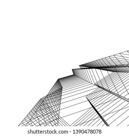 abstract architecture building 3d illustration