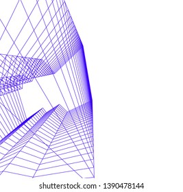 abstract architecture building 3d illustration