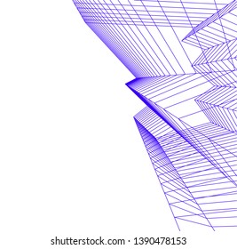 abstract architecture building 3d illustration
