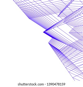 abstract architecture building 3d illustration