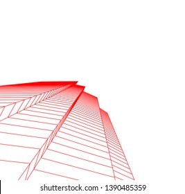 abstract architecture building 3d illustration