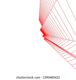abstract architecture building 3d illustration