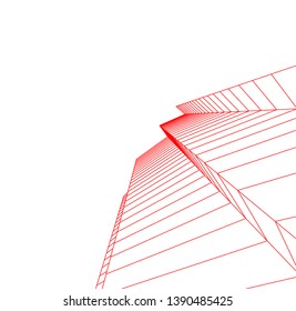 abstract architecture building 3d illustration