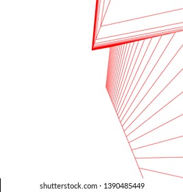 abstract architecture building 3d illustration