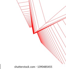 abstract architecture building 3d illustration
