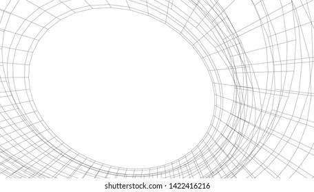 Abstract architecture building 3d illustration