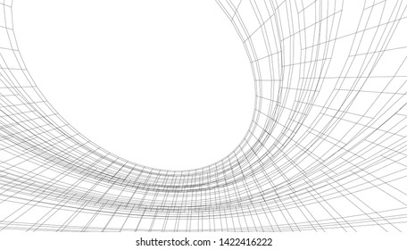 Abstract architecture building 3d illustration