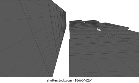 Resumen de la arquitectura de la construcción 3d ilustración