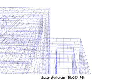 Resumen de la arquitectura de la construcción 3d ilustración