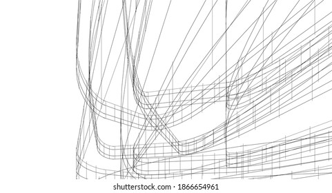 Abstract architecture building 3d illustration