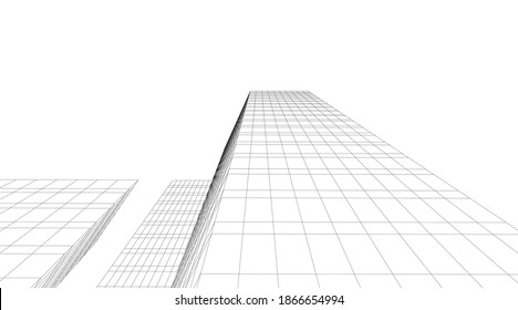 Abstract architecture building 3d illustration