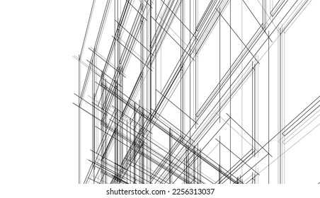 Abstract architecture building 3d illustration 