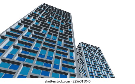 Resumen de la arquitectura de la construcción 3d ilustración 