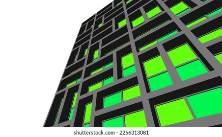 Abstract architecture building 3d illustration 