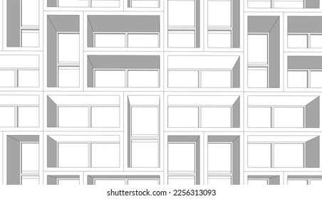 Abstract architecture building 3d illustration 