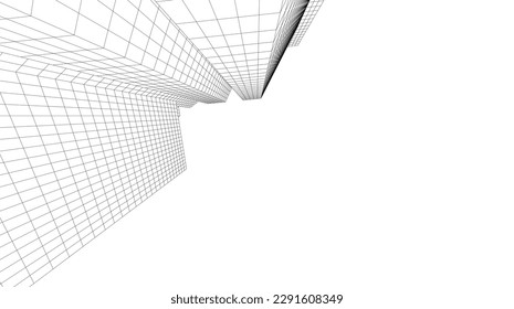 Resumen de la arquitectura de la construcción 3d ilustración