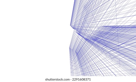 Abstract architecture building 3d illustration
