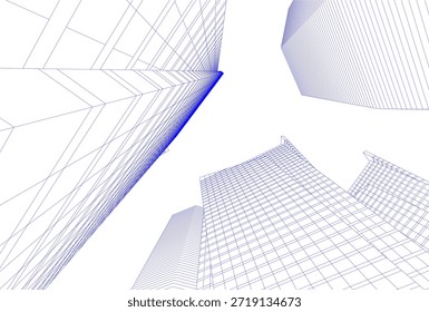 Edificio de arquitectura Abstractas Ilustración 3D