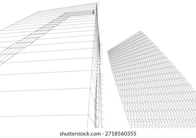 Abstrakte Architektur Gebäude 3D-Rendering
