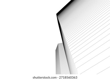 Abstract architecture building 3D rendering