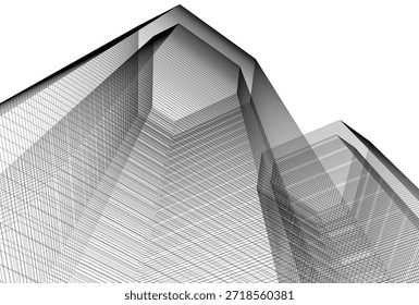 Abstrakte Architektur Gebäude 3D-Rendering