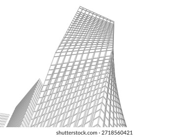 Arquitetura abstrata construindo renderização 3D