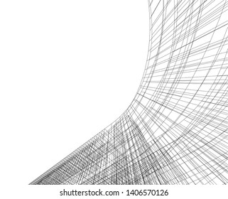 Abstract architecture building 3d vector illustration