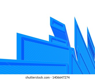 Abstract architecture building 3d vector illustration