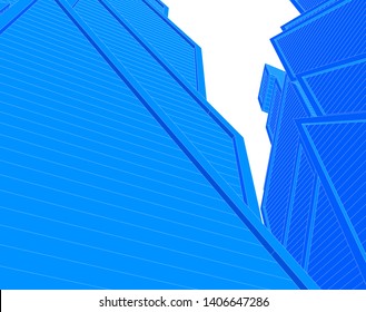 Abstract architecture building 3d vector illustration