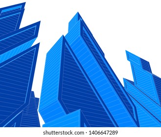 Abstract architecture building 3d vector illustration