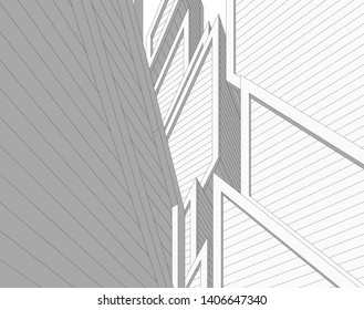 Abstract architecture building 3d vector illustration