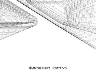 Abstract architecture building 3d vector illustration