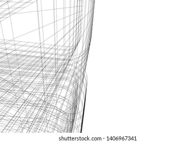 Abstract architecture building 3d vector illustration