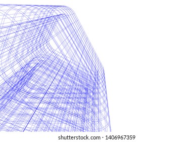 Abstract architecture building 3d vector illustration