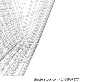 Abstract architecture building 3d vector illustration