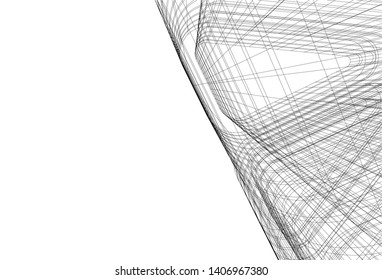 Abstract architecture building 3d vector illustration