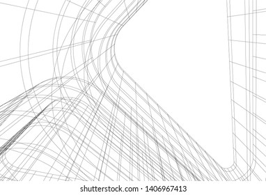 Abstract architecture building 3d vector illustration