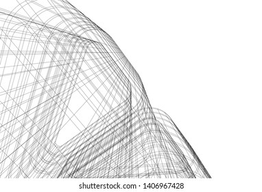 Abstract architecture building 3d vector illustration