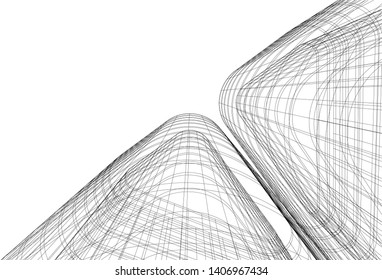 Abstract architecture building 3d vector illustration