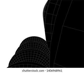 Abstract architecture building 3d vector illustration
