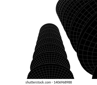 Abstract architecture building 3d vector illustration