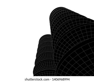 Abstract architecture building 3d vector illustration