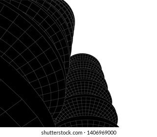 Abstract architecture building 3d vector illustration