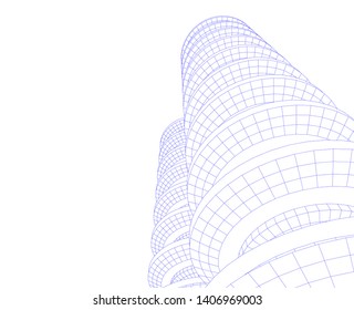 Abstract architecture building 3d vector illustration