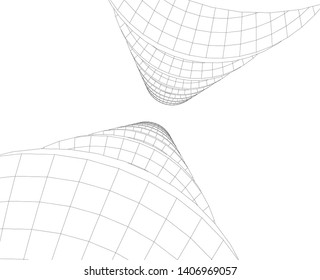 Abstract architecture building 3d vector illustration