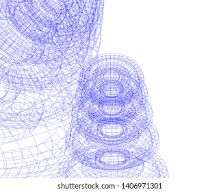 Abstract architecture building 3d vector illustration