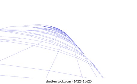 abstract architecture building 3d vector illustration