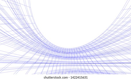 abstract architecture building 3d vector illustration