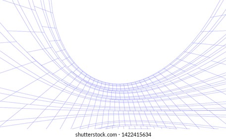 abstract architecture building 3d vector illustration